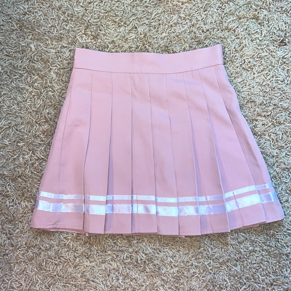 ROMWE Medium Pink Pleated Skirt
